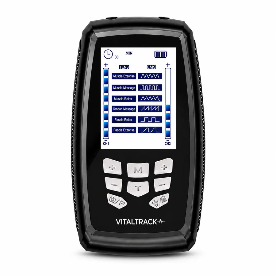 Vitaltrack TENS Pro machine with electrode pads and leads